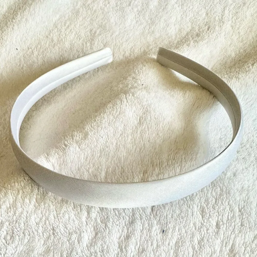 Bright white preppy satin headband